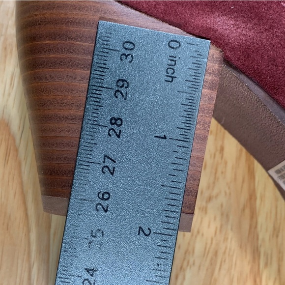 NEW Diba 7.5 Sleek Bootie Burgundy Red Leather Suede Side‎ Zipper 2" Heel - Picture 6 of 11